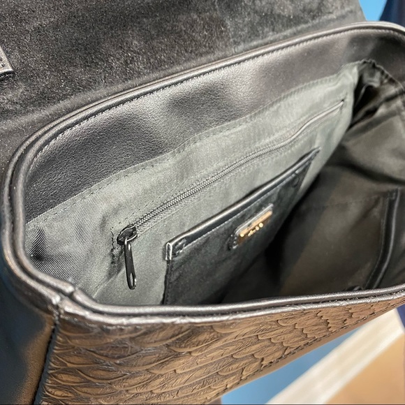 Aldo Black Suede Faux Leather Clutch Crossbody - Picture 9 of 16